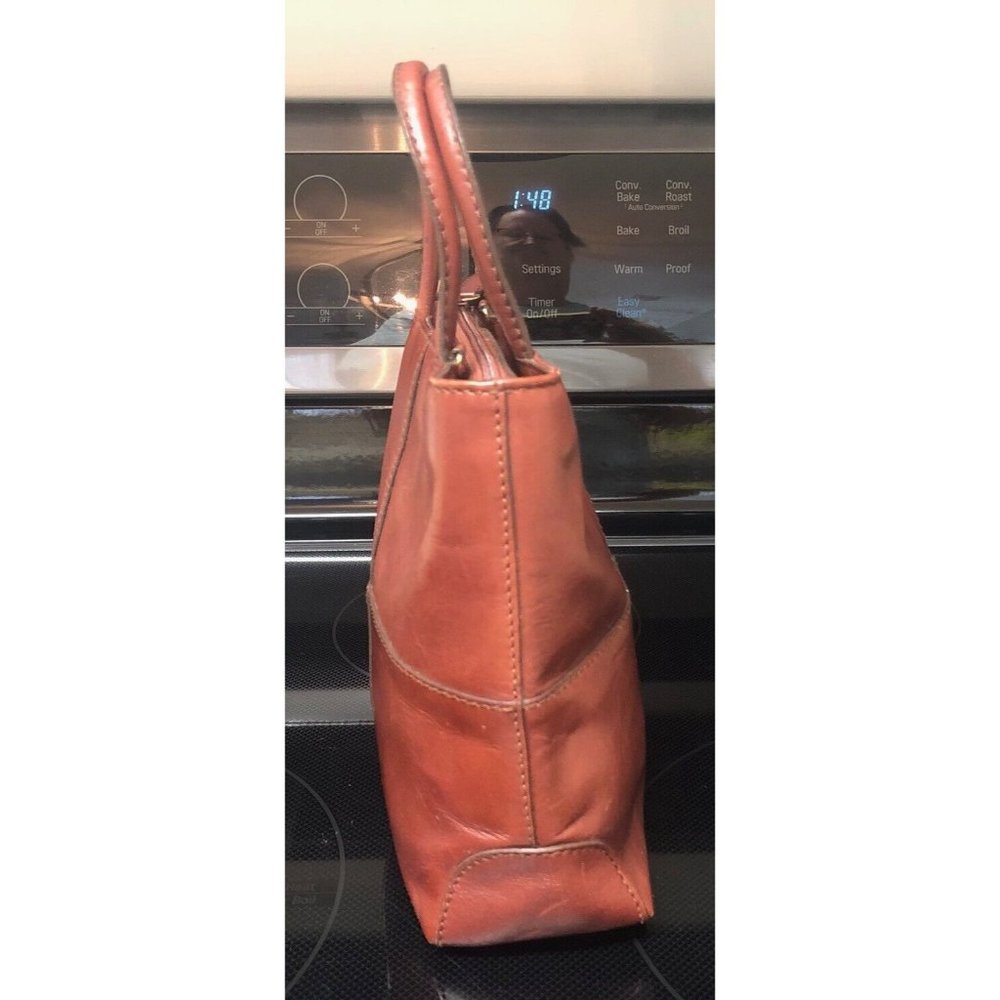 Etienne Aigner Brown Leather Small Top-Handle Tote - Picture 4 of 15